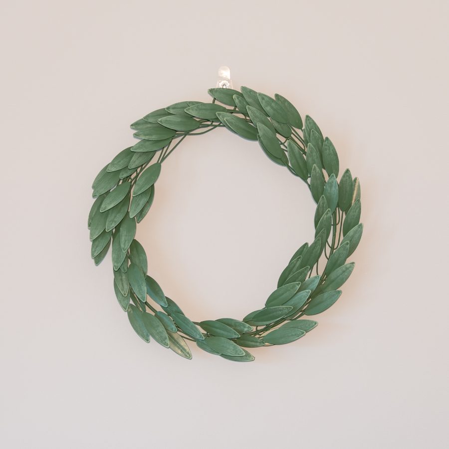 Metal Sage Leafy Wreath (Dia.36cm)