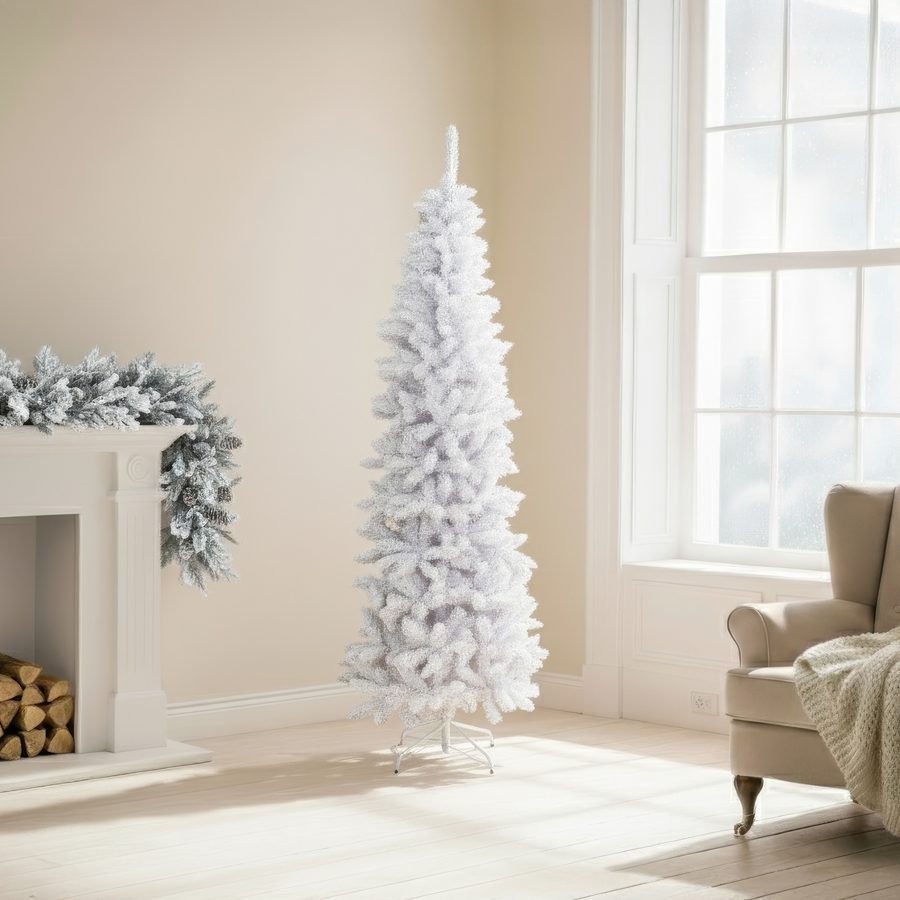 Wengen Pine White Slim Christmas Tree