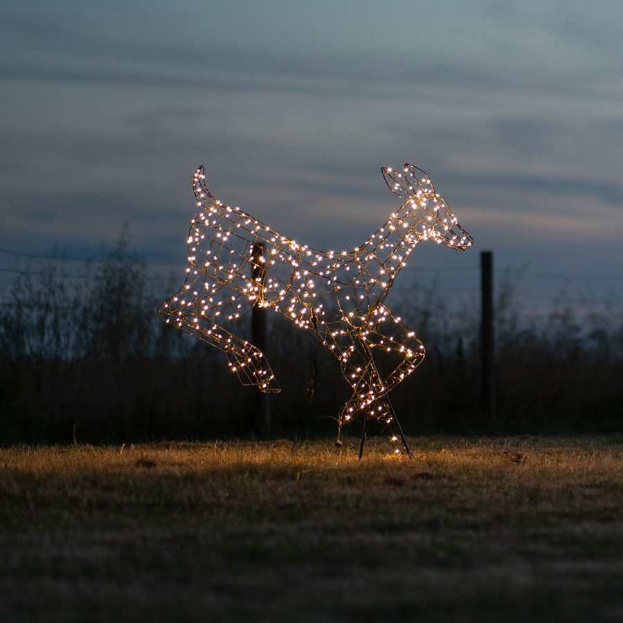 Light Up Flair Leaping Doe Twinkle Reindeer